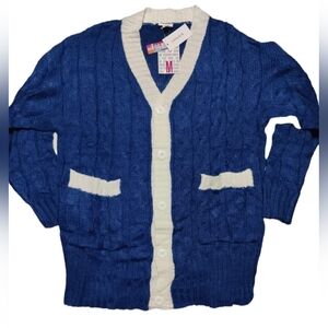 Oversized Cardigan blue/white